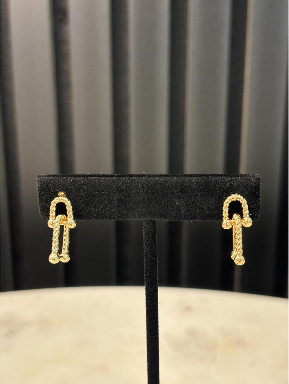Elegant Gold Tone Dangle Earrings